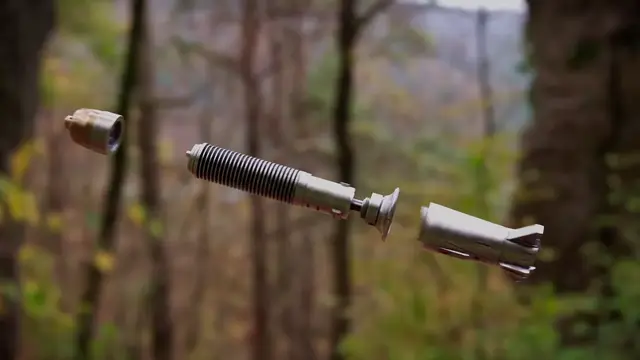 A lightsaber hilt assembling itself, from the VFX teaser