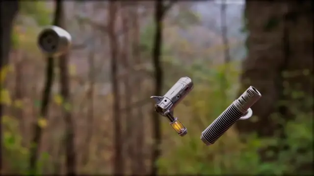 Lightsaber parts in mid-air