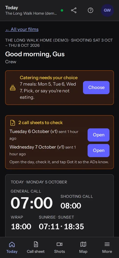 StoodioHub on a phone: Today, on a phone